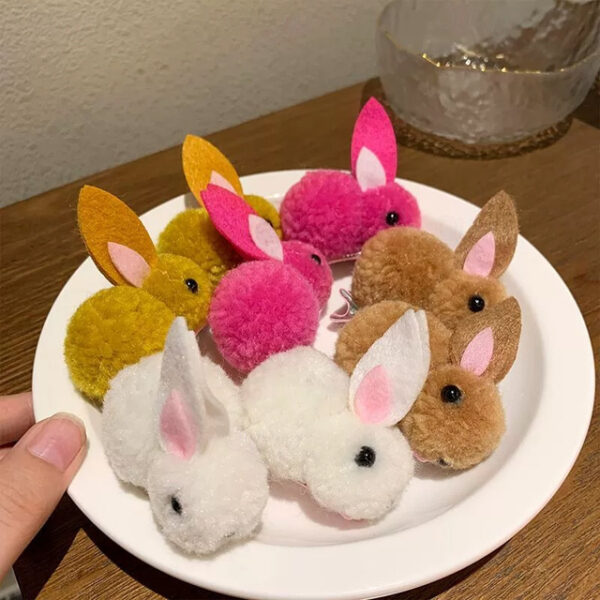 1/3pcs Easter Bunny Hair Clips - Fluffy Plush, Warm 3D Rabbit Design for Women - Perfect for Parties & Casual Wear 2025 - US $8.99