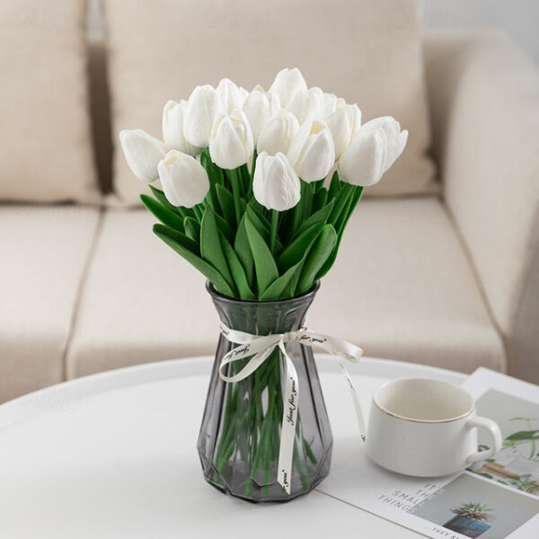 10pcs Lifelike PU Tulip Artificial Flowers: Perfect for Home Decor, Wedding Decorations, and Events - Realistic Feel Tulips for Added Elegance 2025 -