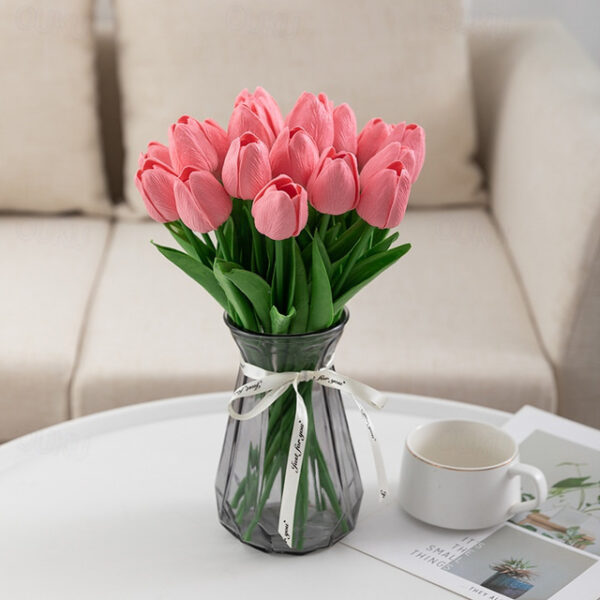 10pcs Lifelike PU Tulip Artificial Flowers: Perfect for Home Decor, Wedding Decorations, and Events - Realistic Feel Tulips for Added Elegance 2025 -