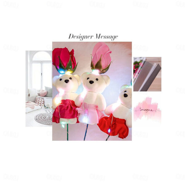 10pcs Little Bear Flower Eternal Flower holiday decoration party garden wedding decoration suitable for girlfriends' holiday birthday giftsGraduation