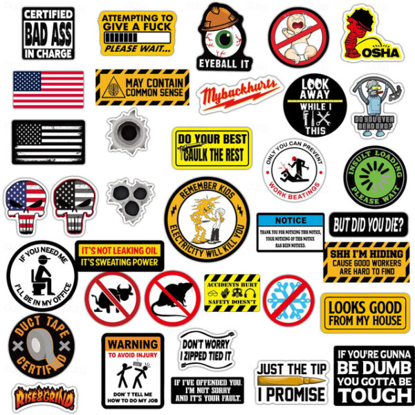 150 Pcs Hard Hat Stickers (Dairy) for Tool Box Helmet Funny Stickers for Adults Joke Meme Vinyl and Waterproof Stickers for Mechanics Electricians Uni