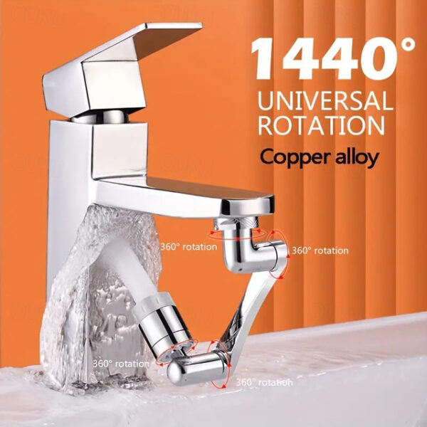 1pc 1440 Copper Alloy Universal Swivel Faucet Spray Head Suitable For Extension Faucet Aerator Spout Kitchen Faucet Wash Basin Robot Arm Faucet Extend