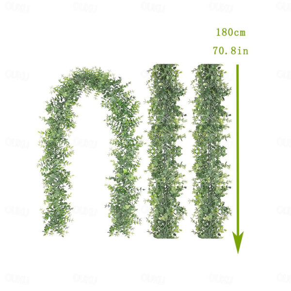 1PC artificial green plant artificial eucalyptus wreath vine 1.8m ins eucalyptus wall hanging simulation plant vine Wedding Decoration 2025 - US $9.99