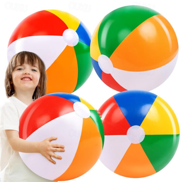 1pc Beach Balls - Large Rainbow Beach Ball Inflatable Pool Toys for Party Supplies Decorations Adults Kids Birthday Luau Summer Beach Water Games Beac