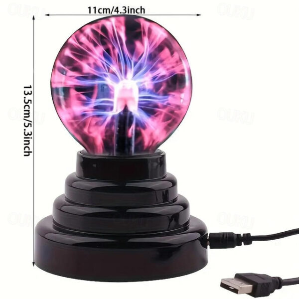 1pc Plasma Ball Light, 5 Inches, Touch And Sound Activated Lightning Globe, Magical, Interactive, Mood Setting, Fun And Science Lamp, Prop For Parties