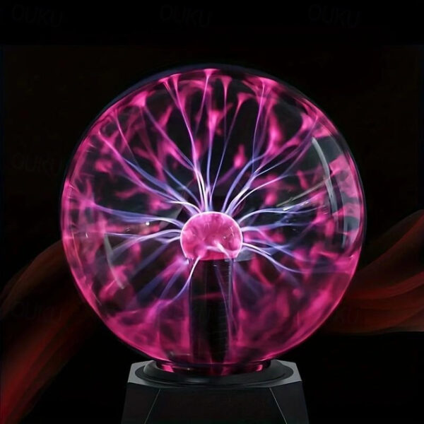 1pc Plasma Ball Light, 5 Inches, Touch And Sound Activated Lightning Globe, Magical, Interactive, Mood Setting, Fun And Science Lamp, Prop For Parties