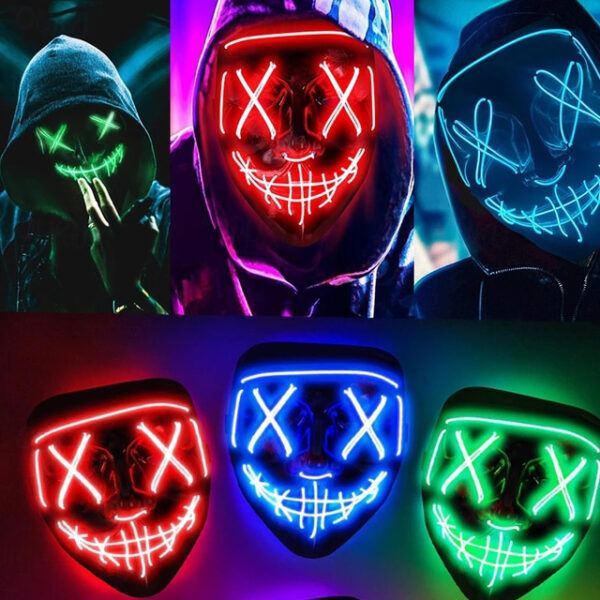 1Pcs Festival Mask, LED Light up Purge Mask, Purge Mask Costume,Festival Masks costume for Men Women Kids for Halloween 2025 - US $23.99