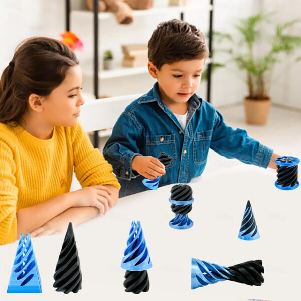 2 Pack Fractal Fidget Hexagon3D Printed Hexagon Fidget ToyInfinity Cube Sensory ToysHexagon Spiral Visual Fingertip Toys for Stress Anxiety Kids & Adu