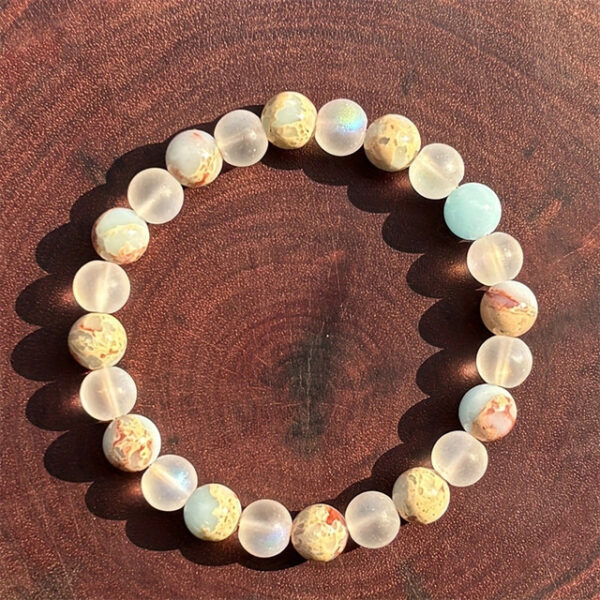 2pc New Beginnings Bracelet with Agate Beads Unscented Solid Elastic Aura Negative Energy Shield for Men and Women Jewelry Gift 2025 - US $16.49