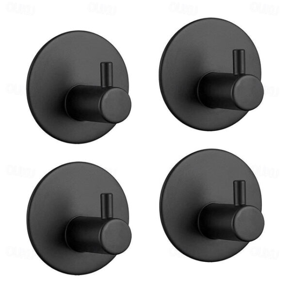 4pcs Wall Hooks Self-adhesive Durable 304 Stainless Steel Wall Hangers Waterproof Rustproof for Kitchen Bathrooms 3M 2025 - US $15.99