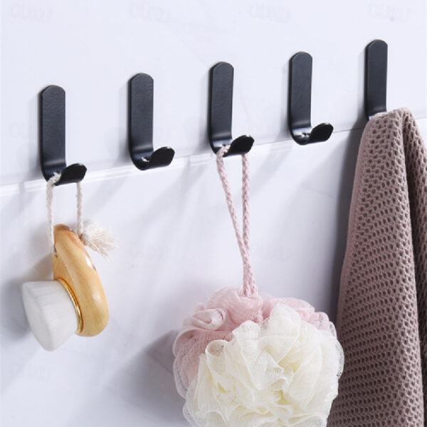 5pcs Punching Free Clothes Bag Hook Powerful Door Back Clothes and Hats Hanging Rack Wall Storage Bathroom Adhesive Hook Wall Hanging Wall 2025 - US $