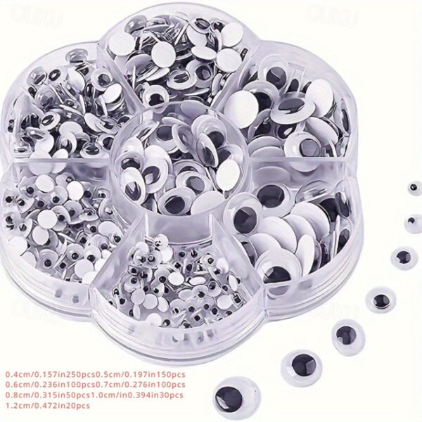 700PCS Plastic Wiggly Googly Eyes Set for Dolls and Crafts Assorted Sizes 4-12MM Suitable for Ages 14 2025 - US $15.99