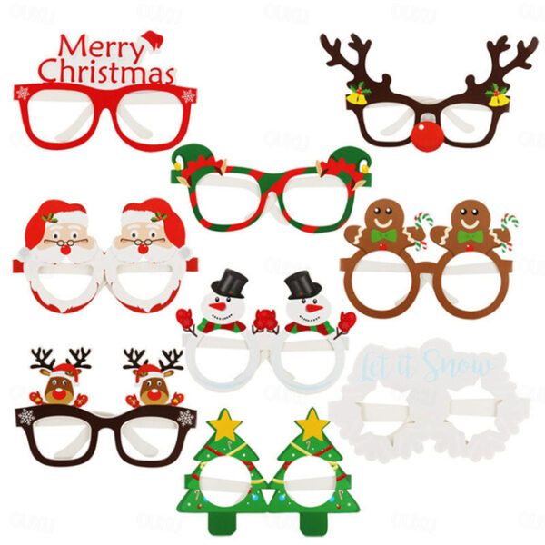 9pcs,/set Festive Glasses for Christmas, Birthdays, Weddings, and Parties - Perfect Photo Props and Party Supplies. 2025 - US $4.49