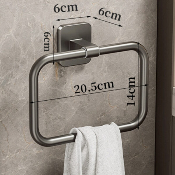 Aluminum No-Drill Towel Ring, Bathroom Wall-Mounted Towel Holder, Round and Square Options for Washroom and Toilet 2025 - US $16.99