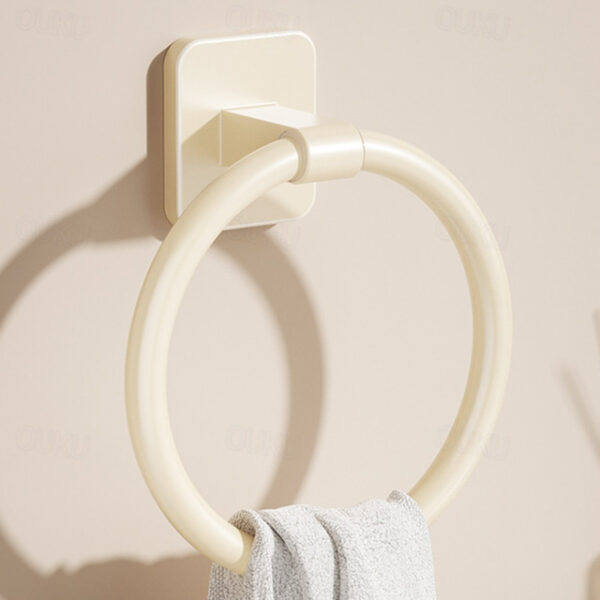 Aluminum No-Drill Towel Ring, Bathroom Wall-Mounted Towel Holder, Round and Square Options for Washroom and Toilet 2025 - US $16.99