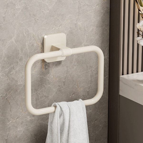 Aluminum No-Drill Towel Ring, Bathroom Wall-Mounted Towel Holder, Round and Square Options for Washroom and Toilet 2025 - US $16.99