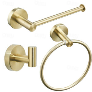 Bathroom Accessory Set Include Towel Bar Robe Hook and Towel Ring New Design Modern Stainless Steel Material Wall Mounted Golden 3pcs 2025 - US $47.99