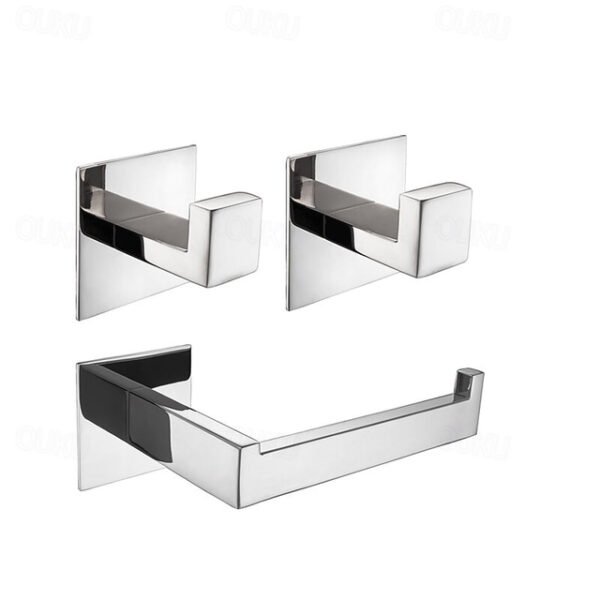 Bathroom Accessory Set Stainless Steel New Design Include Toilet Paper Holder and Robe Hooks Self-adhesive Wall Mounted 1 set 2025 - US $45.99