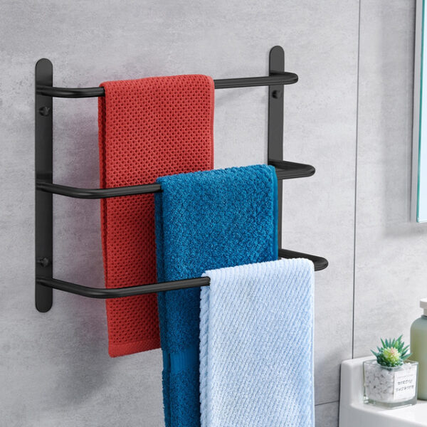 Bathroom Towel Bar Multilayer Bathroom Shelf Contemporary Polished Stainless Steel Bathroom 3-tier Towel Bar Wall Mounted 45/60 cm 2025 - US $45.99