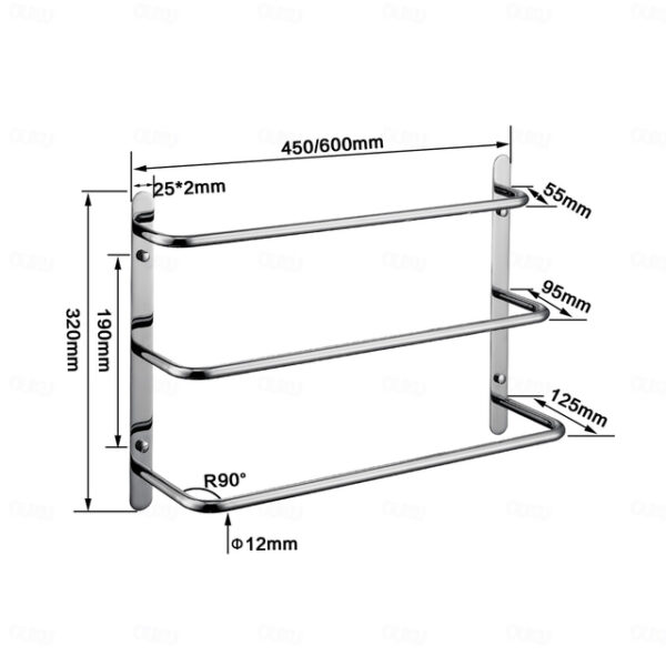 Bathroom Towel Bar Multilayer Bathroom Shelf Contemporary Polished Stainless Steel Bathroom 3-tier Towel Bar Wall Mounted 45/60 cm 2025 - US $45.99