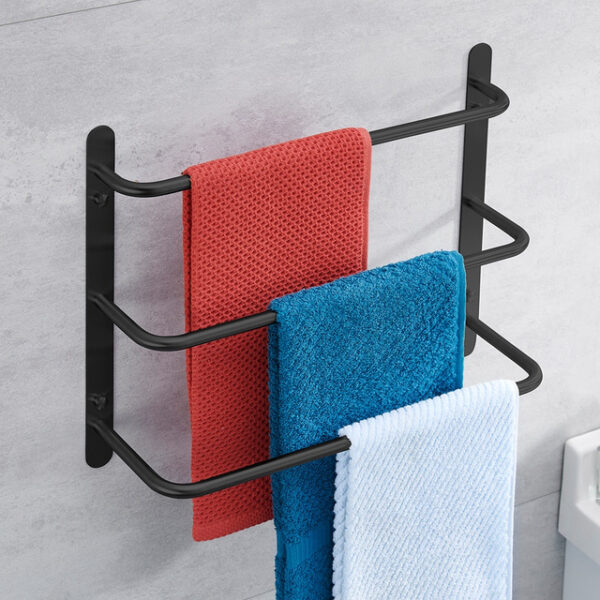 Bathroom Towel Bar Multilayer Bathroom Shelf Contemporary Polished Stainless Steel Bathroom 3-tier Towel Bar Wall Mounted 45/60 cm 2025 - US $45.99