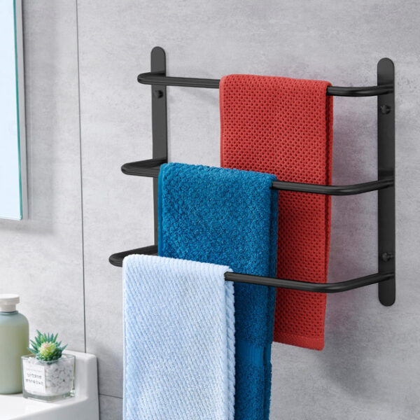 Bathroom Towel Bar Multilayer Bathroom Shelf Contemporary Polished Stainless Steel Bathroom 3-tier Towel Bar Wall Mounted 45/60 cm 2025 - US $45.99