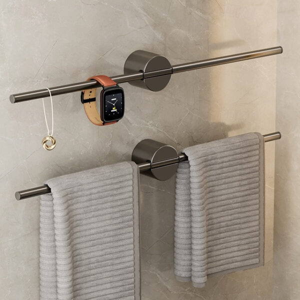 Bathroom Towel Bar Perforated Free Space Aluminum Towel Rack Extremely Simple Light Luxurious Towel Storage 2025 - US $19.49