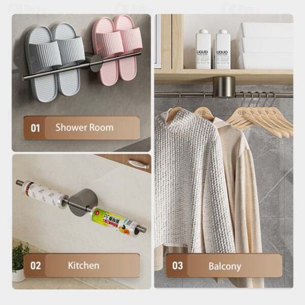 Bathroom Towel Bar Perforated Free Space Aluminum Towel Rack Extremely Simple Light Luxurious Towel Storage 2025 - US $19.49