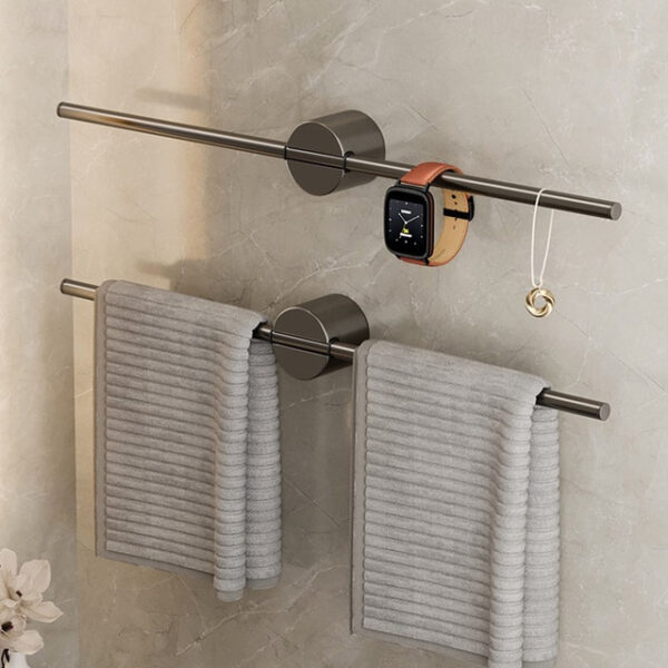 Bathroom Towel Bar Perforated Free Space Aluminum Towel Rack Extremely Simple Light Luxurious Towel Storage 2025 - US $19.49