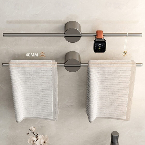 Bathroom Towel Bar Perforated Free Space Aluminum Towel Rack Extremely Simple Light Luxurious Towel Storage 2025 - US $19.49