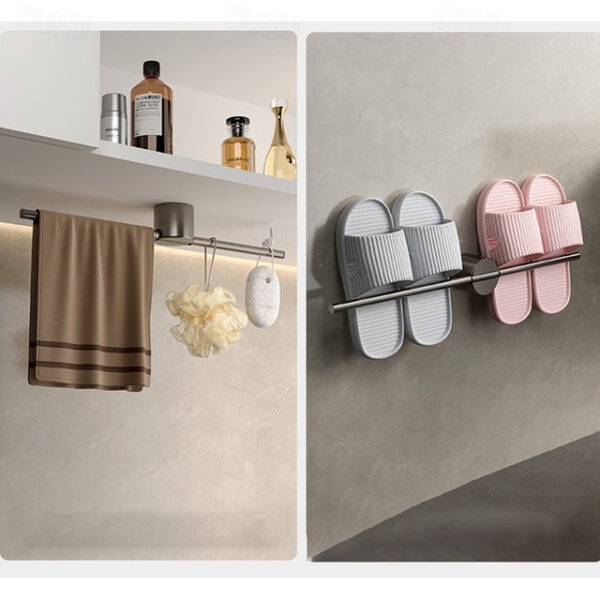 Bathroom Towel Bar Perforated Free Space Aluminum Towel Rack Extremely Simple Light Luxurious Towel Storage 2025 - US $19.49