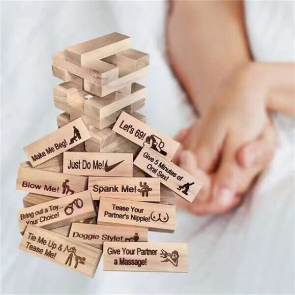 Block Tower Jenga Game Couple Dating Block Tower Stacking Game teddy day Day Valentine's Day for Christmas Gifts 2025 - US $15.99