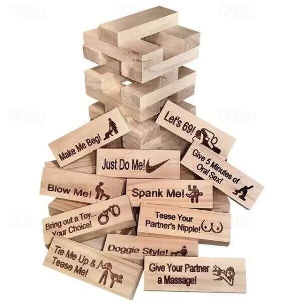 Block Tower Jenga Game Couple Dating Block Tower Stacking Game teddy day Day Valentine's Day for Christmas Gifts 2025 - US $15.99