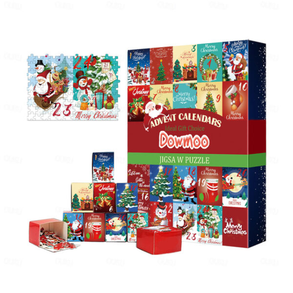 Christmas Advent Calendar Jigsaw Puzzle 1000pcs, Christmas Advent Calendar 2023 Christmas Countdown Holiday Puzzles for Adults Kids, 24 Parts 1000 Pie