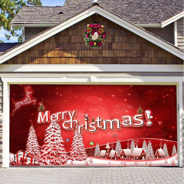 Christmas Backdrop Cloth Outdoor Garage Door Sticker Tapestry Cloth Holiday Party Decoration Matching Hanging Cloth Large Size Comes 2025 - US $23.99