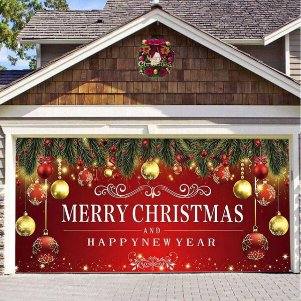 Christmas Backdrop Cloth Outdoor Garage Door Sticker Tapestry Cloth Holiday Party Decoration Matching Hanging Cloth Large Size Comes 2025 - US $23.99