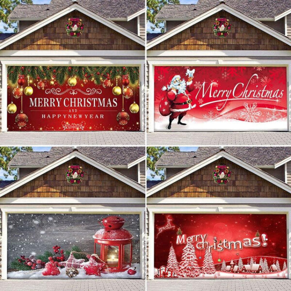 Christmas Backdrop Cloth Outdoor Garage Door Sticker Tapestry Cloth Holiday Party Decoration Matching Hanging Cloth Large Size Comes 2025 - US $23.99