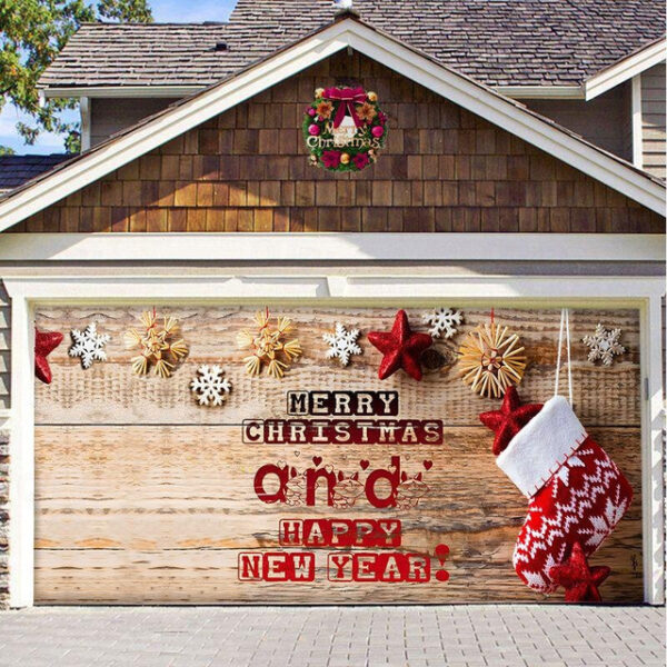 Christmas Backdrop Cloth Outdoor Garage Door Sticker Tapestry Cloth Holiday Party Decoration Matching Hanging Cloth Large Size Comes 2025 - US $23.99