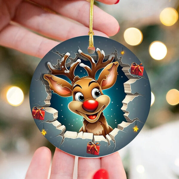 Christmas Break Through Ornament, 2D Acrylic Christmas Tree Hanging Decoration Gift Pendant Xmas Gift 2025 - US $2.99