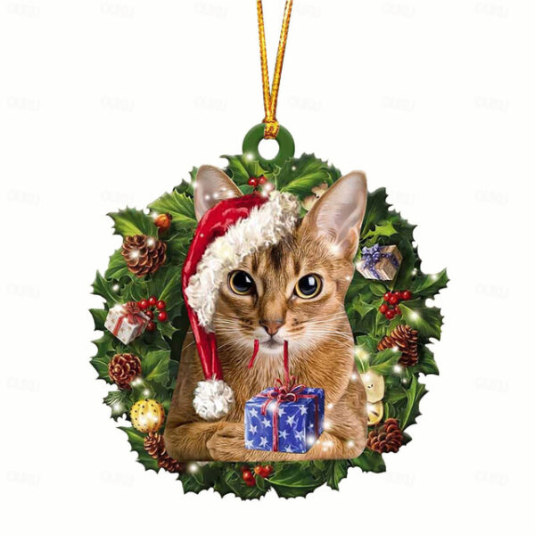 Christmas Decorations Christmas Tree Pendants Personalized Family Wooden Super Cute Cats Hangings Gifts Xmas Gift 2025 - US $5.99