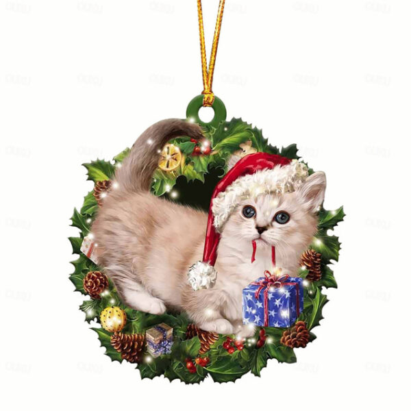 Christmas Decorations Christmas Tree Pendants Personalized Family Wooden Super Cute Cats Hangings Gifts Xmas Gift 2025 - US $5.99