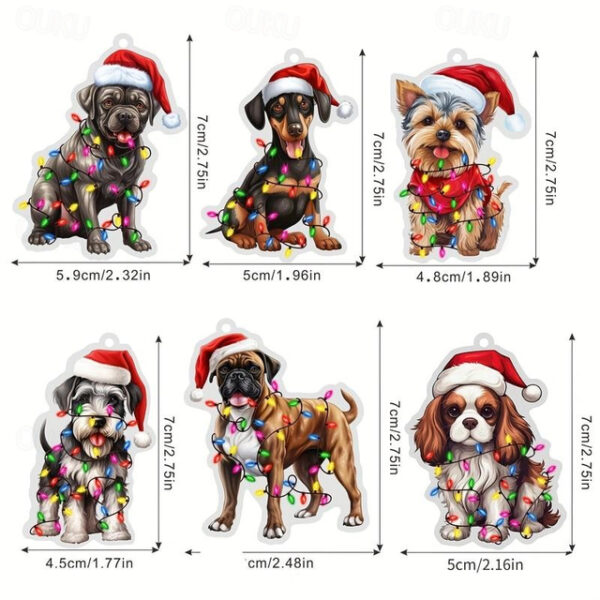 Christmas Dog Tree Decoration, Birthday Parties Xmas Ornament, Adds A Spooky Touch To Your Car Rearview Mirror And Christmas Tree Decorations Keychain