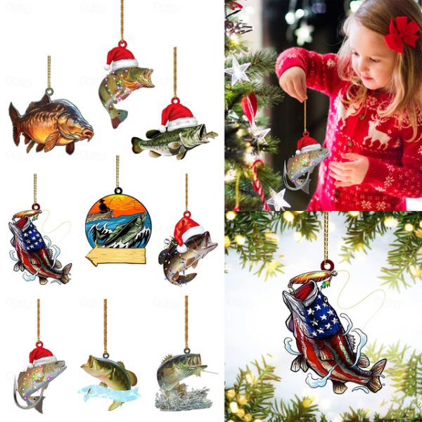 Christmas Ornament Xmas Tree 2D Acrylic Hanging Pendants Decorative Exquisite Home Farmhouse Party Decor 2024 - US $2.99