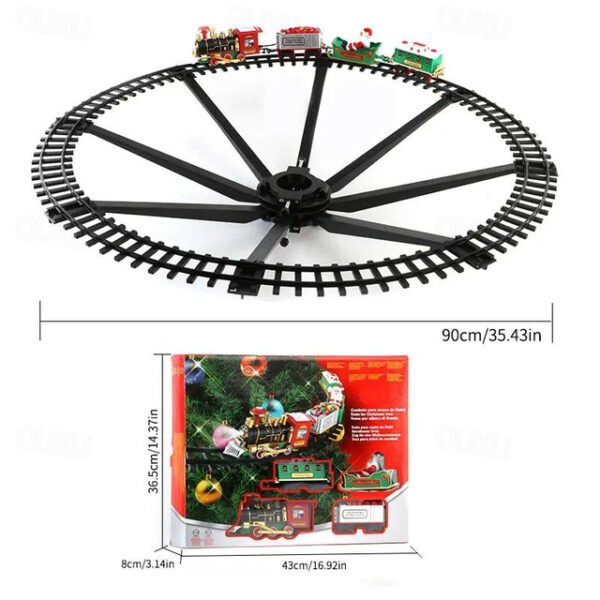 Christmas Train Set - Electric Christmas Decoration with Sound and Light for Christmas Tree, Rail Car, Gift Toys, and Peripheral Products for Thanksgi