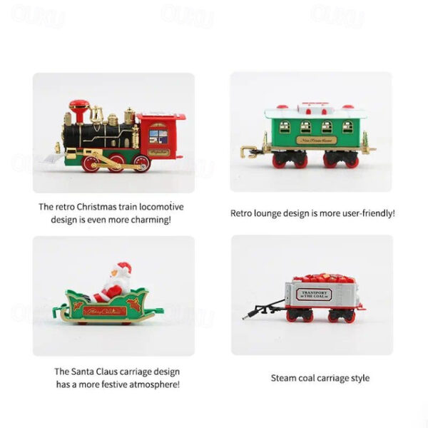 Christmas Train Set - Electric Christmas Decoration with Sound and Light for Christmas Tree, Rail Car, Gift Toys, and Peripheral Products for Thanksgi