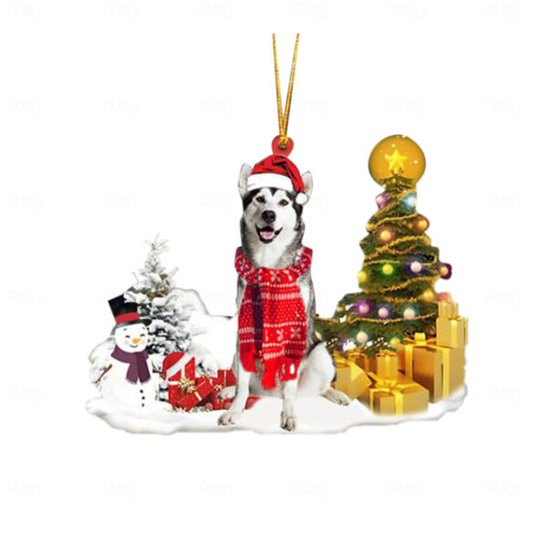 Creative New Car Pendant Christmas Dog Snowman Ornament Christmas Tree Pendant Acrylic Backpack Pendant Xmas Gift 2025 - US $4.49