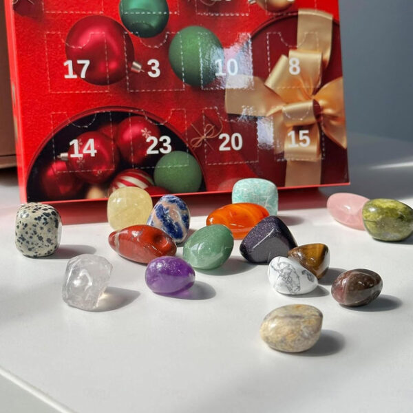 Crystal Advent Calendar 2024 Christmas Healing Crystal Advent Calendar Crystal Repair Stone Kit 24pcs Rock Collection Countdown Calendar For Birthday