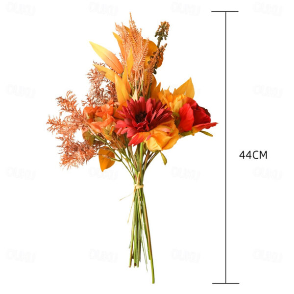 Decorative Autumn Color Bouquet Manufacturer With Simulated Flowers Artificial Flowers Green Plants Wedding Ins Style 2025 - US $15.99