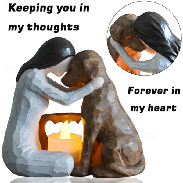 Dog Memorial GiftsPet Loss GiftsHand-Sculpted Dogs Passing Away Sympathy GiftRemembrance Gift Dog Lovers Candle Holder Statue with LED Candle 2025 - U