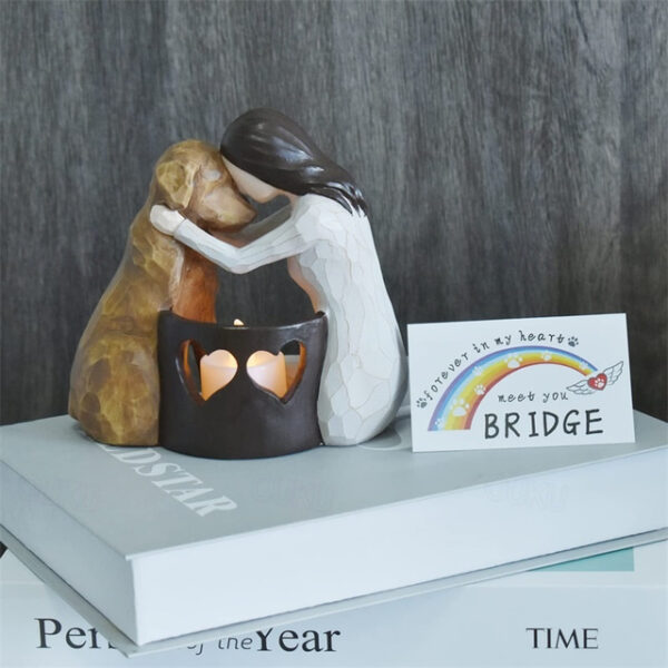 Dog Memorial GiftsPet Loss GiftsHand-Sculpted Dogs Passing Away Sympathy GiftRemembrance Gift Dog Lovers Candle Holder Statue with LED Candle 2025 - U